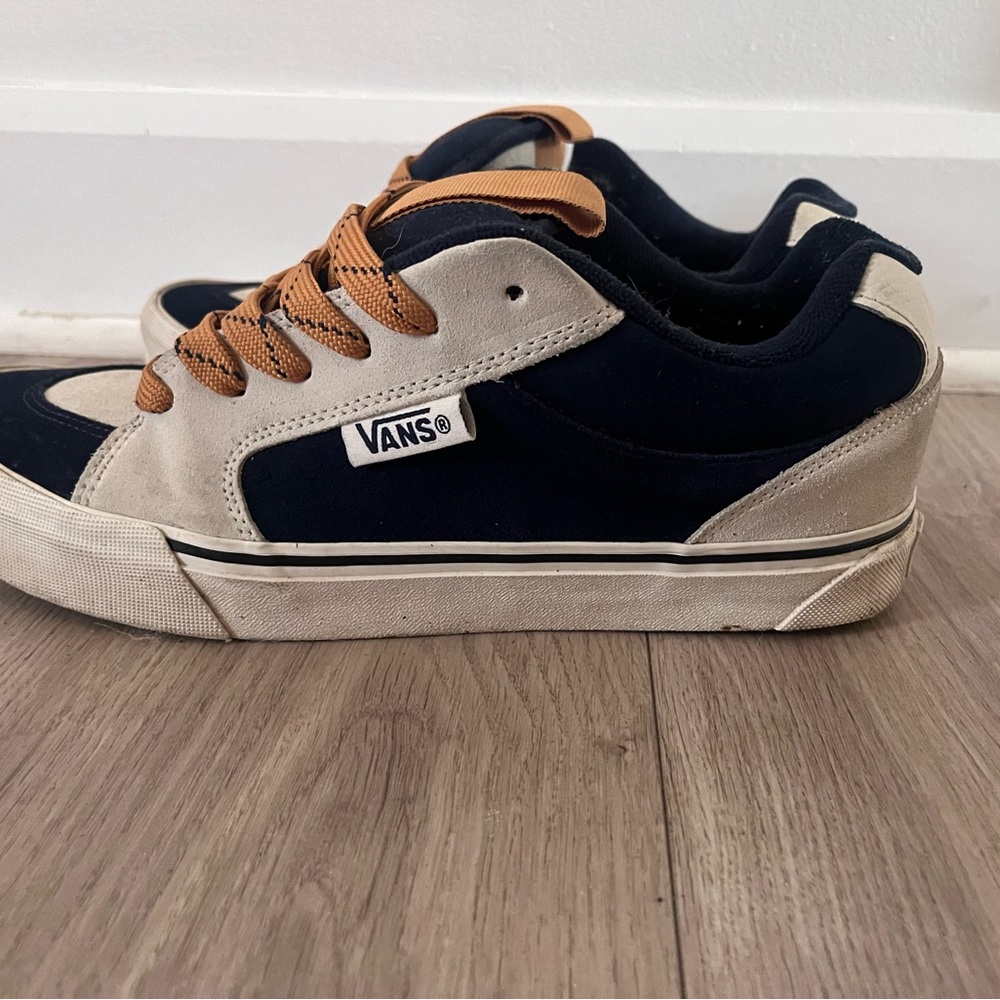 Vans Men's Blue and Beige Sneakers